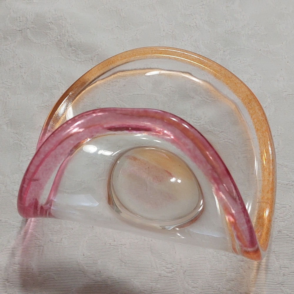 murano art glass Decorative, Pink,orange, Excellent Condition.heavy glass. - Picture 3 of 7